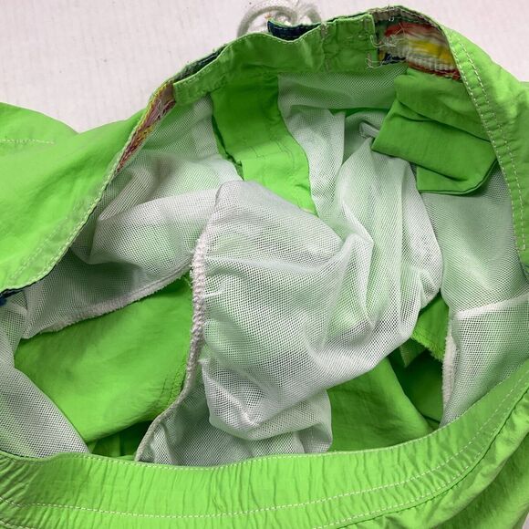 Polo Ralph Lauren Mens Swim Trunks Bright Green Shorts Mesh Drawstring Large - Picture 7 of 11